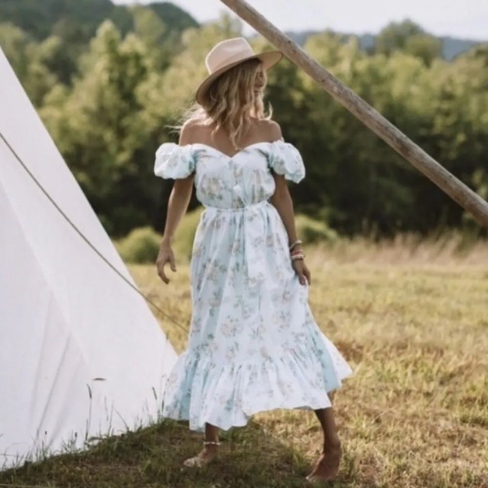 NWTS Loveshackfancy Blue Floral Dress